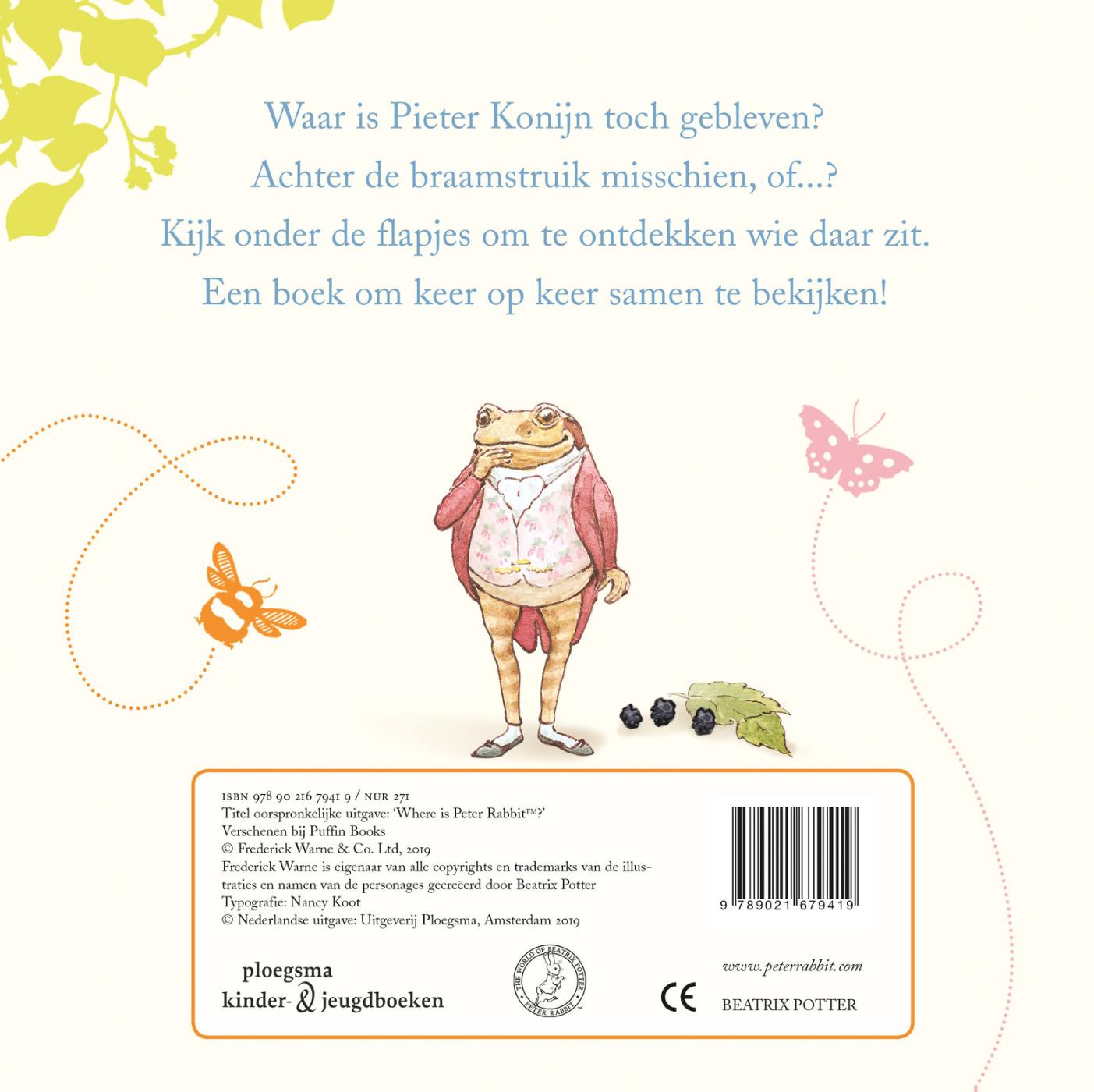 Achterkant van Waar is Pieter Konijn?