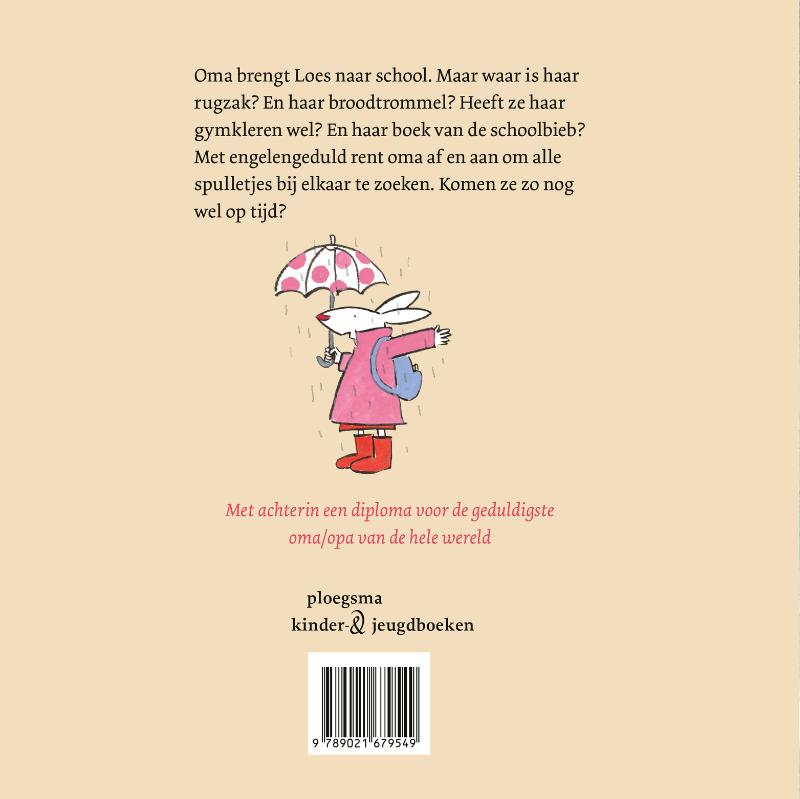 Achterkant van Opschieten, oma!