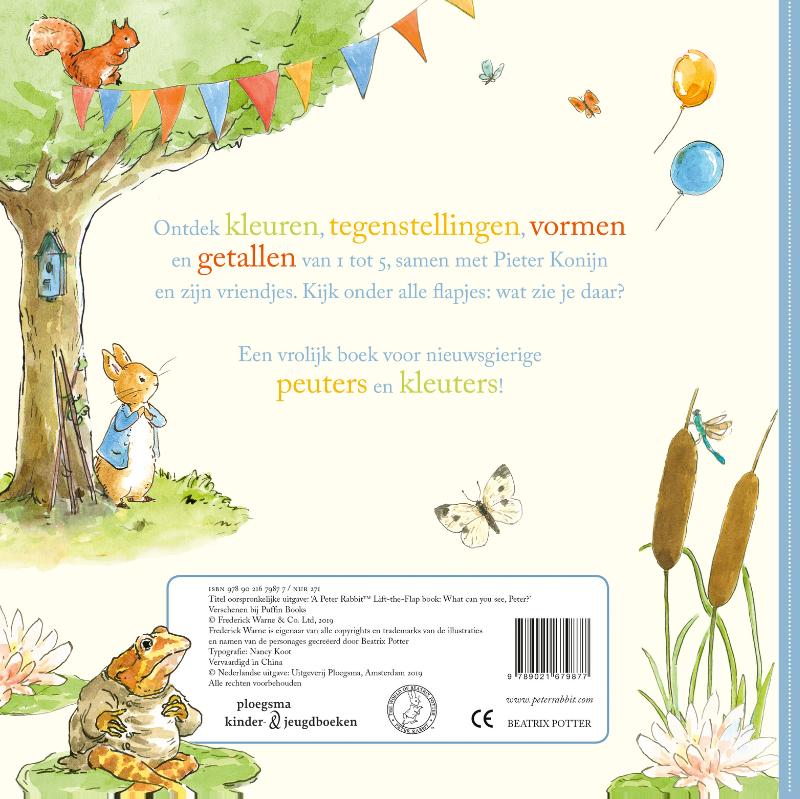 Achterkant van Wat zie je daar, Pieter Konijn?