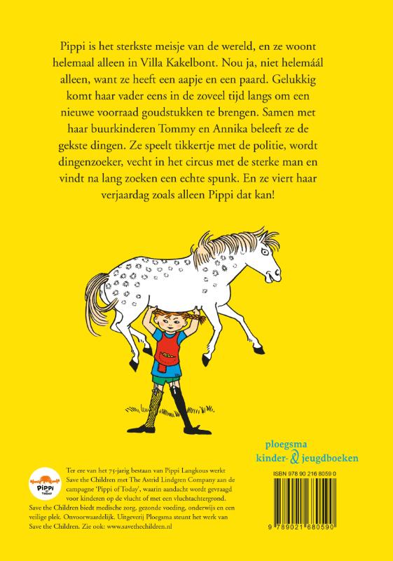 Achterkant van Pippi Langkous is jarig