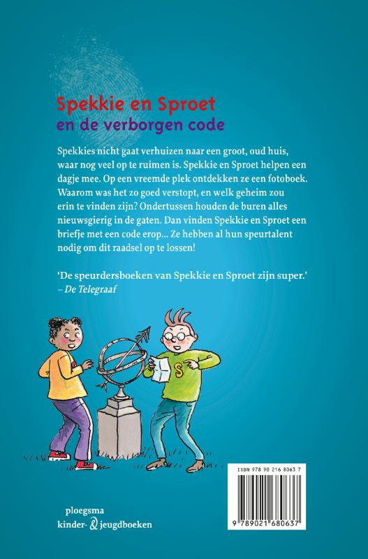 Achterkant van Spekkie en Sproet en de verborgen code