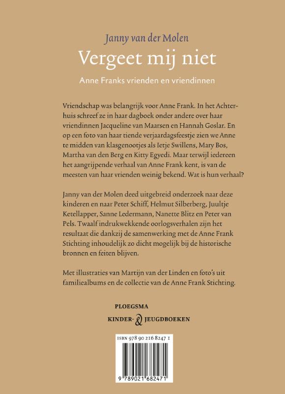 Achterkant van Vergeet mij niet