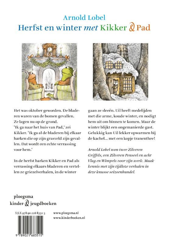 Achterkant van Herfst en winter met Kikker & Pad