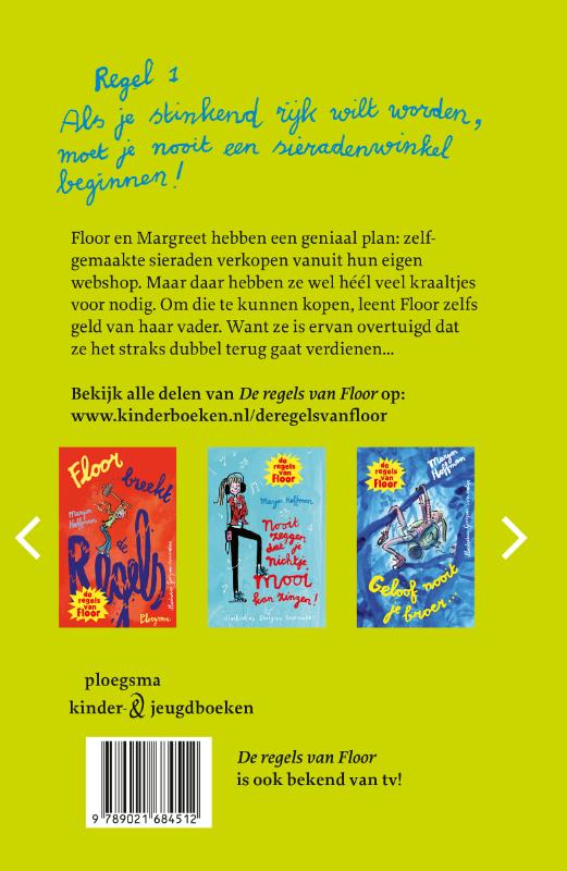 Achterkant van Nooit denken dat rijk worden makkelijk is! - De regels van Floor