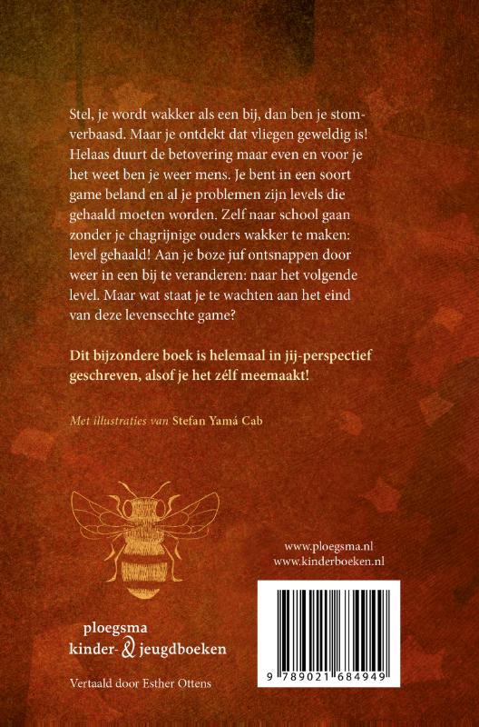 Achterkant van Vliegen als een bij