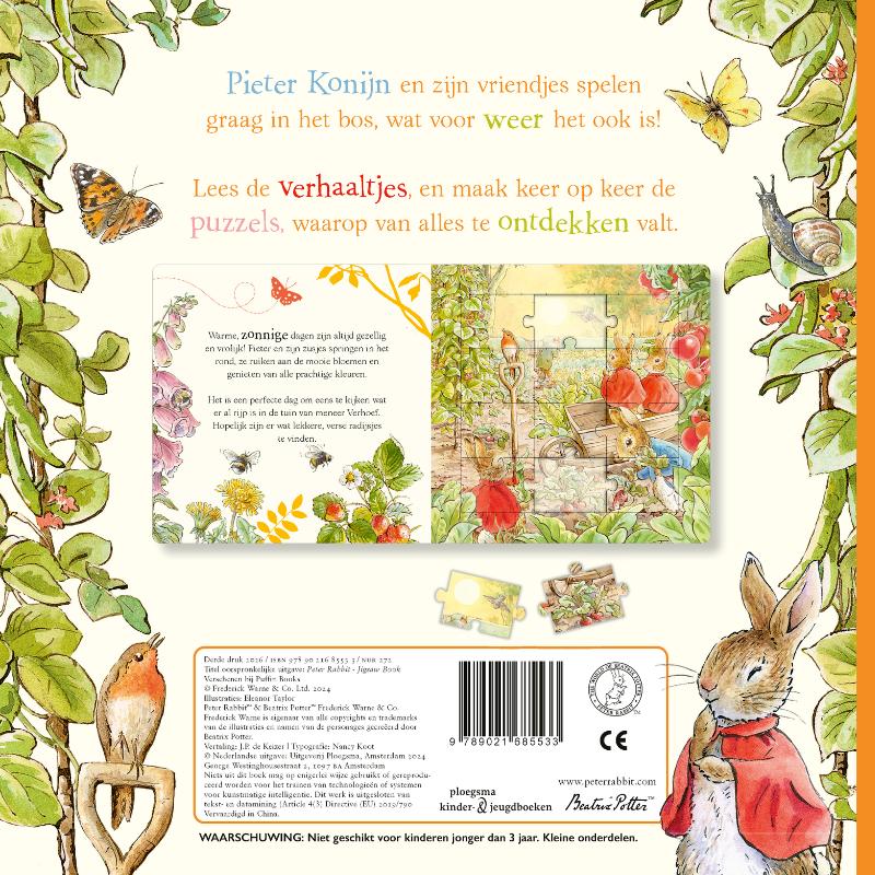 Achterkant van Pieter Konijn - Puzzelboek