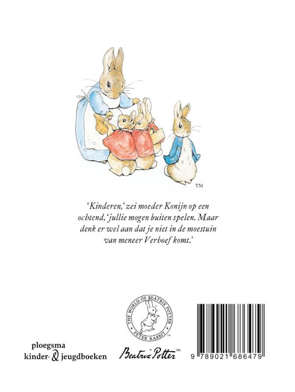 Achterkant van Het verhaal van Pieter Konijn