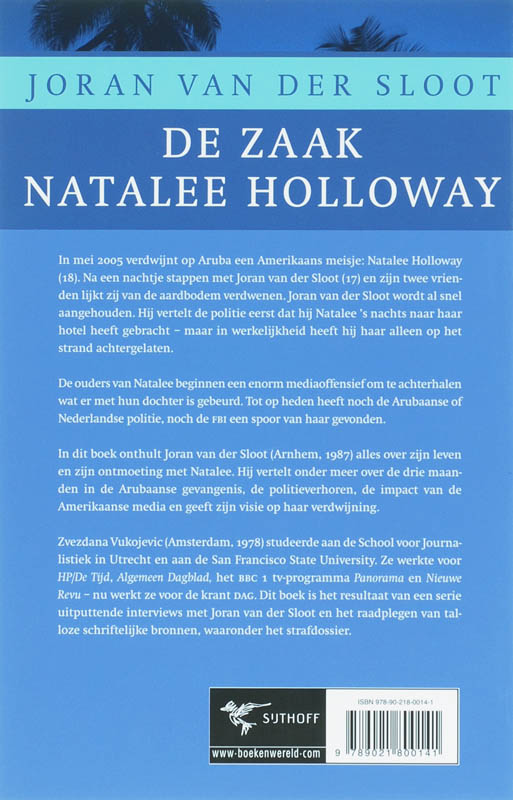 Achterkant van De zaak Natalee Holloway
