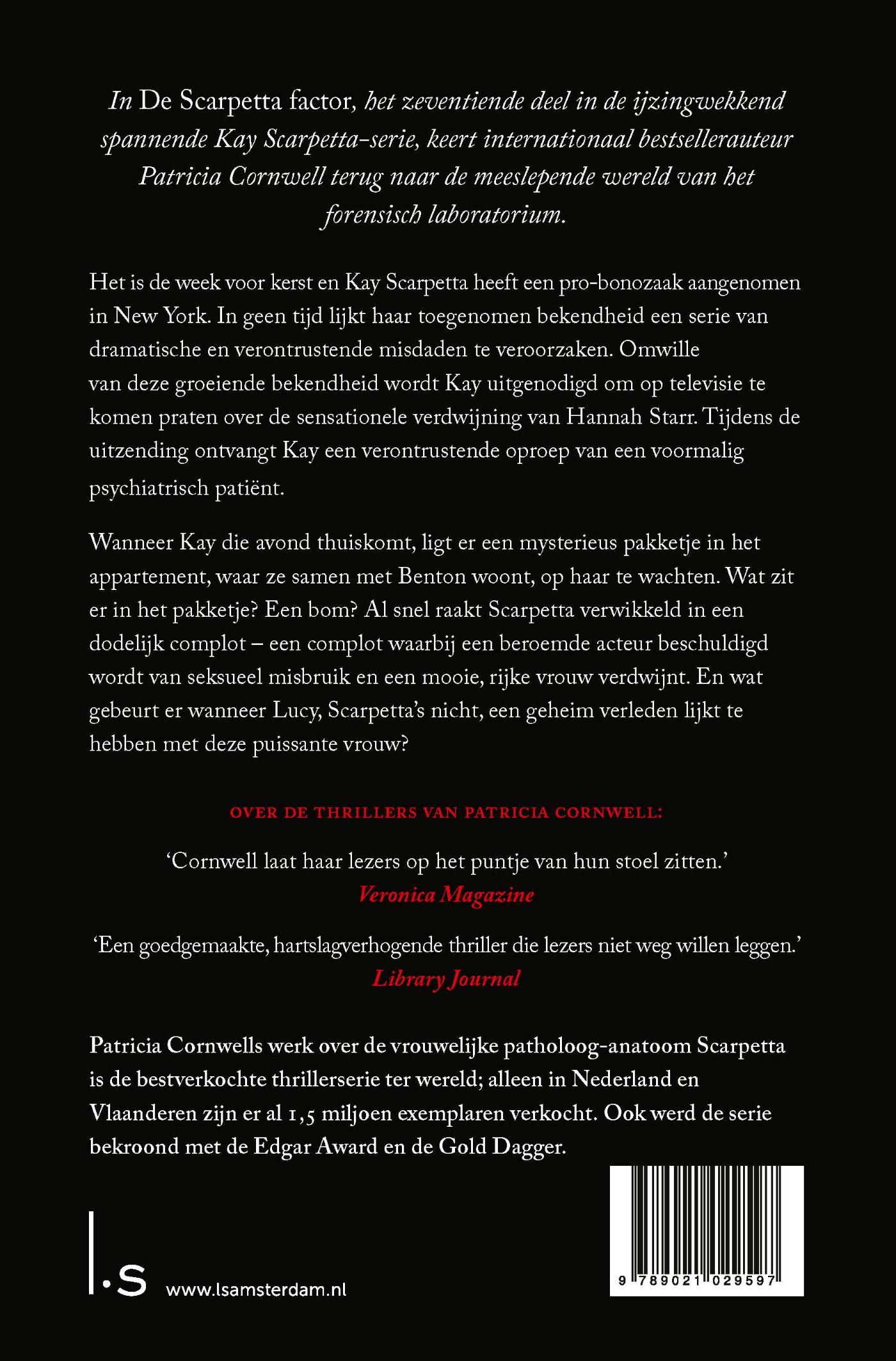 Achterkant van De Scarpetta factor