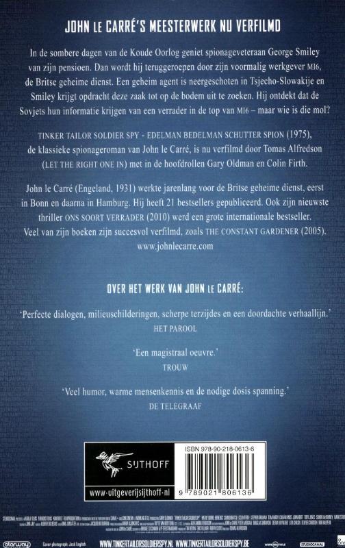 Achterkant van Tinker Tailor soldier spy