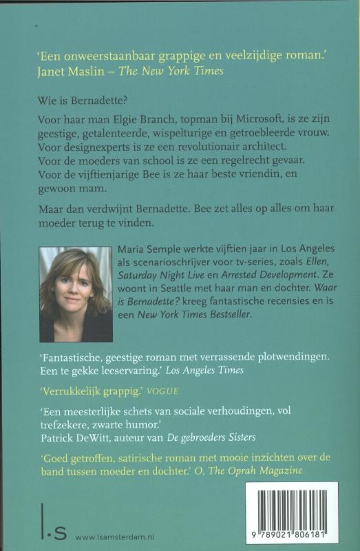 Achterkant van Waar is Bernadette?