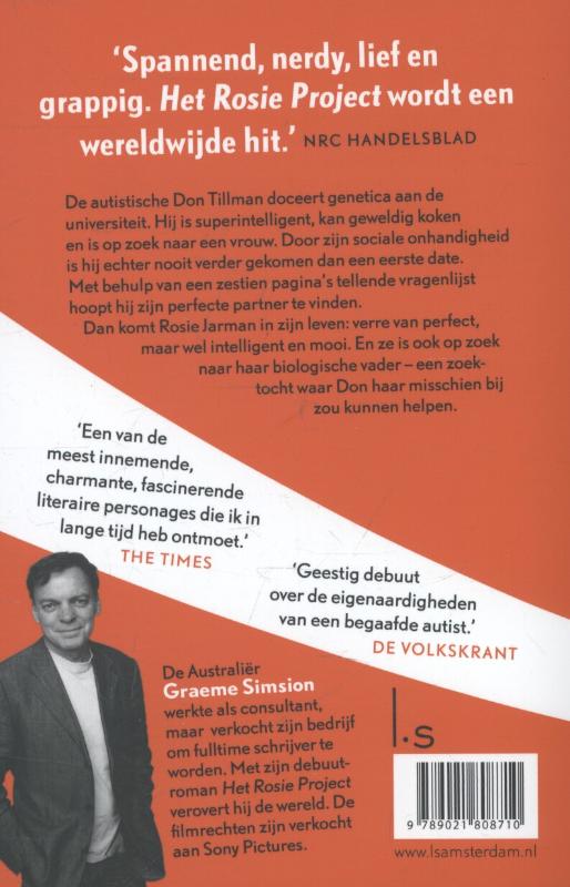 Achterkant van Het Rosie project