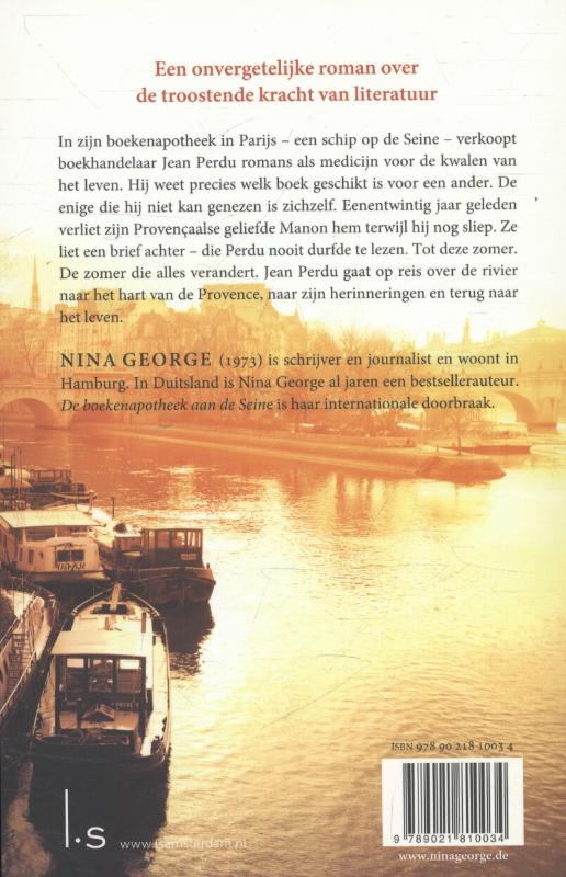 Achterkant van De boekenapotheek aan de Seine