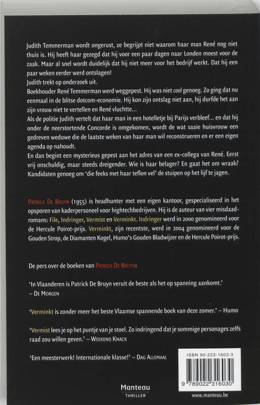 Achterkant van Vermist