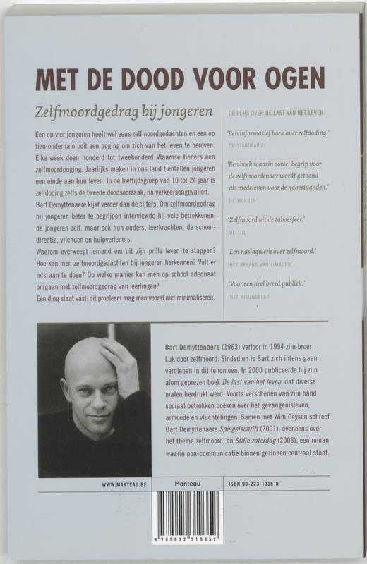 Achterkant van Met de dood voor ogen