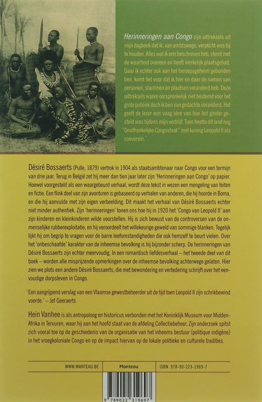 Achterkant van Herinneringen aan Congo