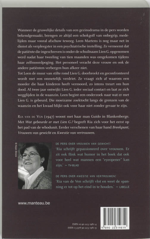 Achterkant van Wat gebeurde er met Lien G.?