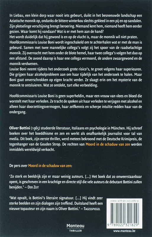 Achterkant van Moord in de schaduw van zen