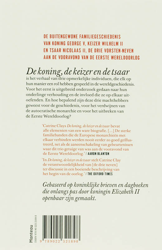 Achterkant van De koning, de keizer en de tsaar