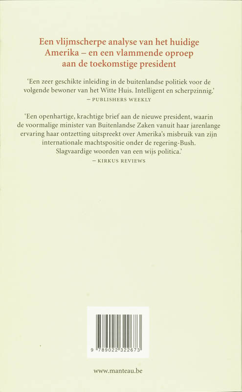 Achterkant van Memo aan de nieuwe president