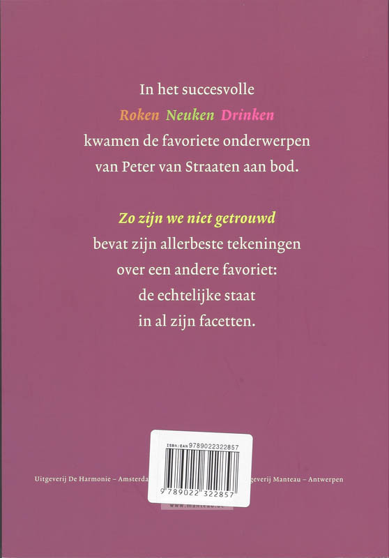 Achterkant van Zo zijn we niet getrouwd