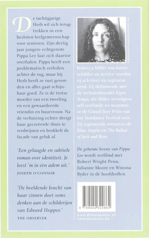 Achterkant van De geheime levens van Pippa Lee