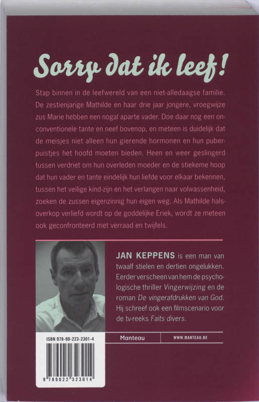 Achterkant van Sorry dat ik leef!