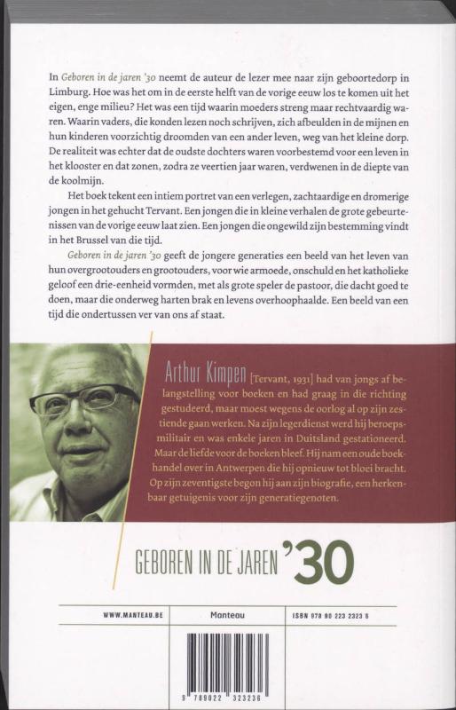 Achterkant van Geboren in de jaren '30