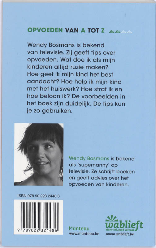 Achterkant van Opvoeden van A tot Z