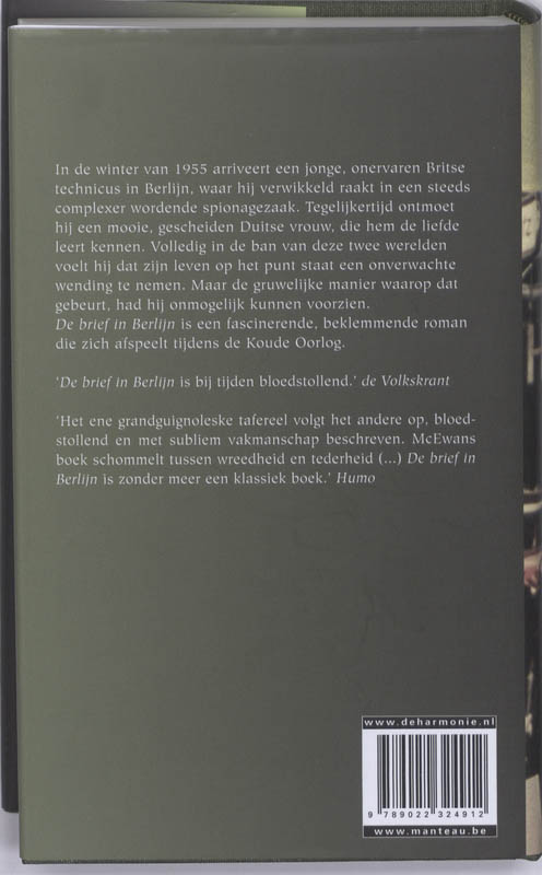 Achterkant van De brief in Berlijn