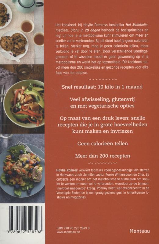 Achterkant van Het metabolismedieet kookboek