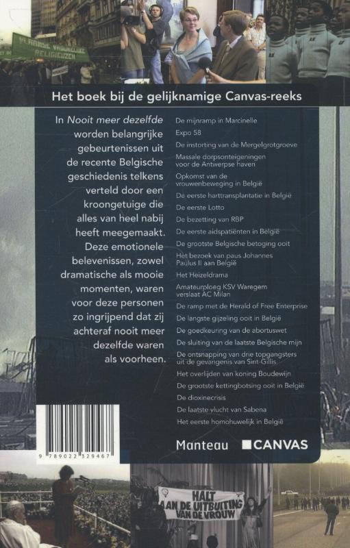 Achterkant van Nooit meer dezelfde