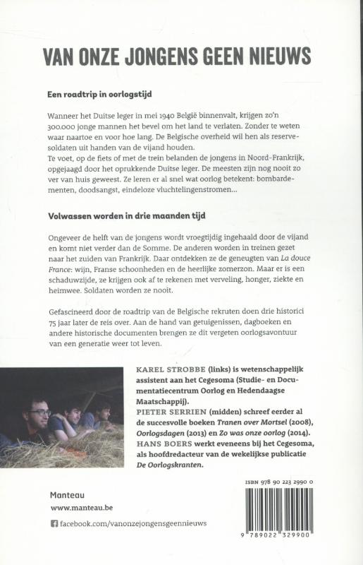 Achterkant van Van onze jongens geen nieuws