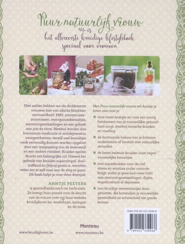 Achterkant van Puur natuurlijk vrouw