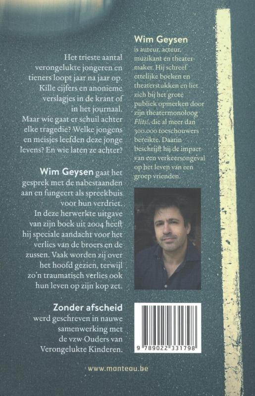 Achterkant van Zonder afscheid