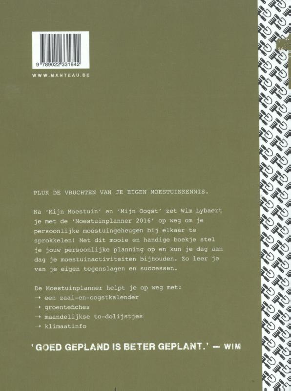 Achterkant van Moestuinplanner 2016