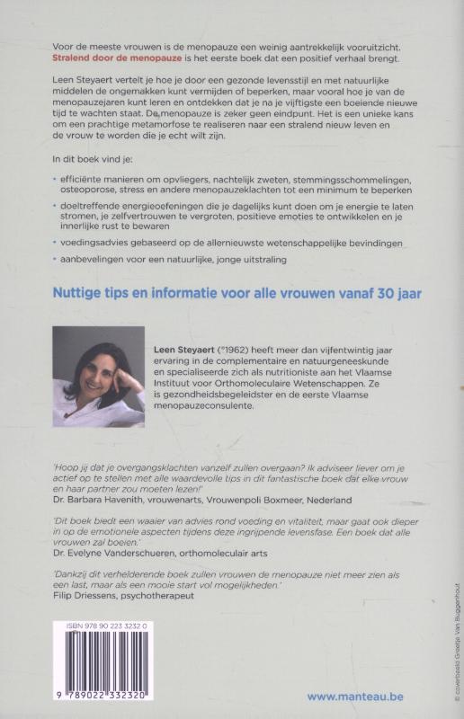 Achterkant van Stralend door de menopauze