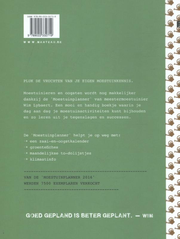 Achterkant van Moestuinplanner 2017