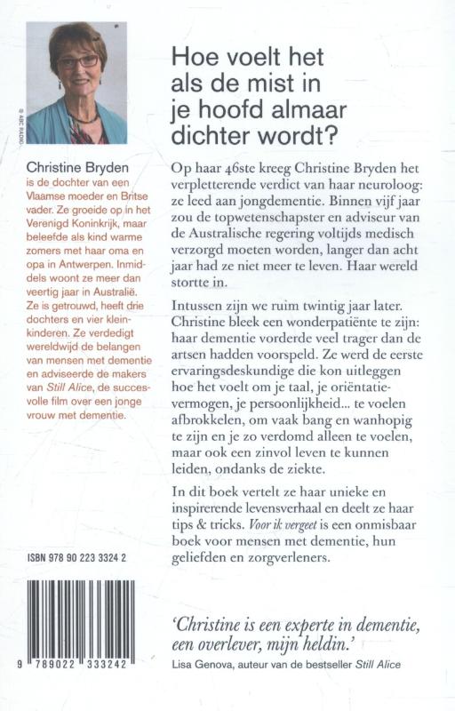 Achterkant van Voor ik vergeet