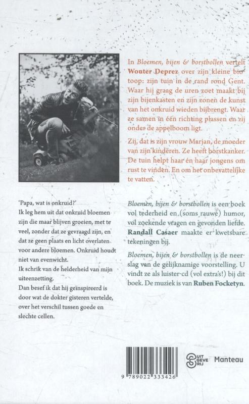 Achterkant van Bloemen, bijen en borstbollen