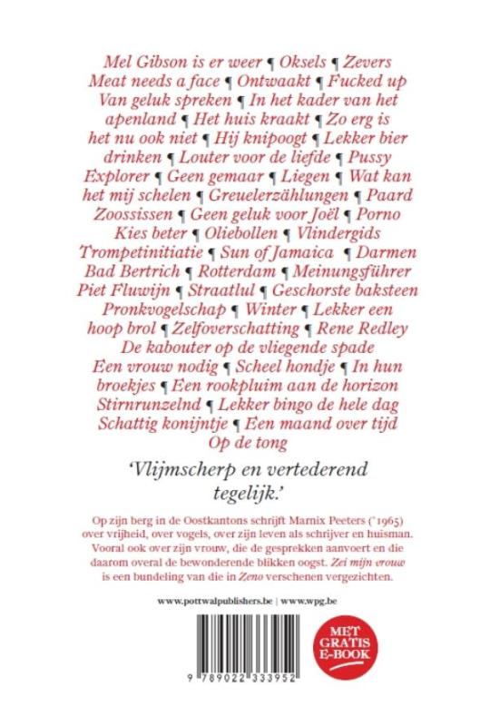 Achterkant van Zei mijn vrouw