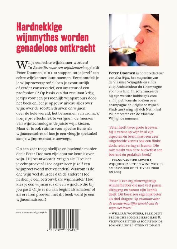 Achterkant van Bucketlist voor een wijnkenner