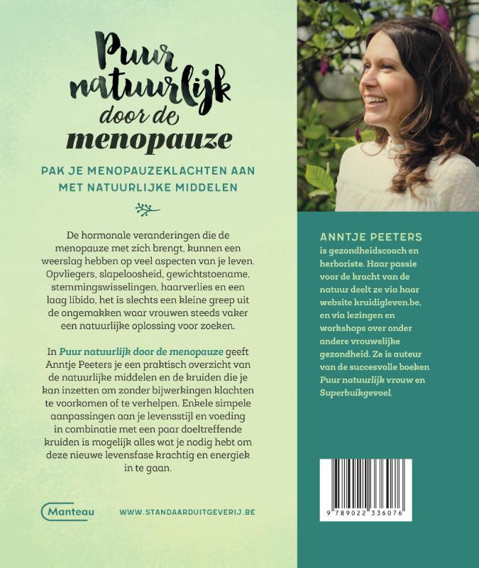 Achterkant van Puur natuurlijk door de menopauze