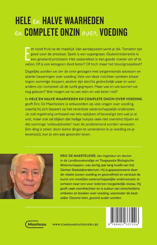 Achterkant van Hele en halve waarheden en complete onzin over voeding