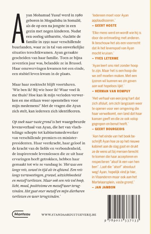 Achterkant van Op zoek naar vaste grond
