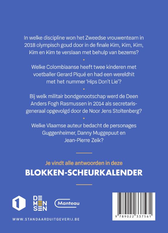 Achterkant van Blokken scheurkalender