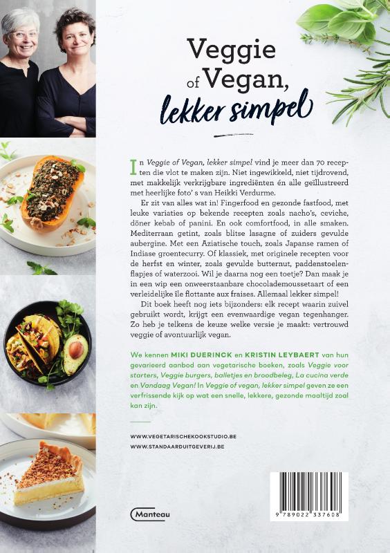 Achterkant van Veggie of vegan, lekker simpel