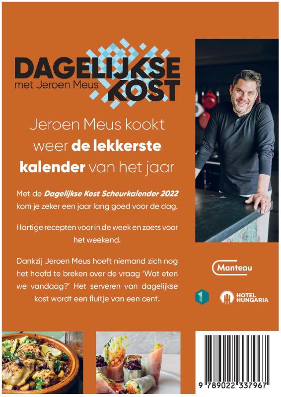 Achterkant van Dagelijkse Kost Scheurkalender 2022