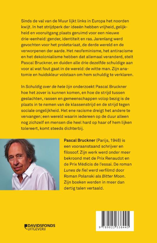Achterkant van Schuldig over de hele lijn