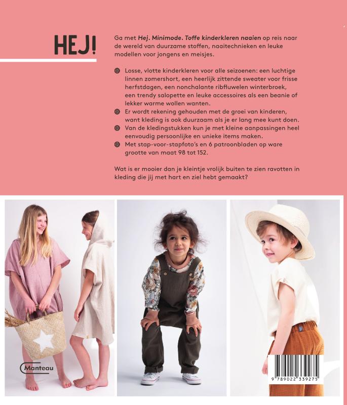 Achterkant van HEJ. MINIMODE Toffe kinderkleren naaien
